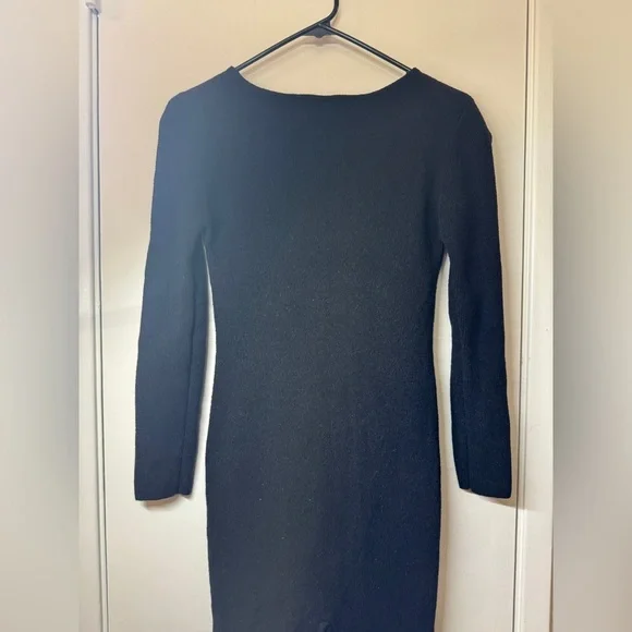 Vintage Anne Klein II Wool Blend Black Knit Midi Sweater Dress Size XS - Picture 10 of 16